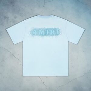 AMIRI Light Blue Logo Short Sleeve Tee